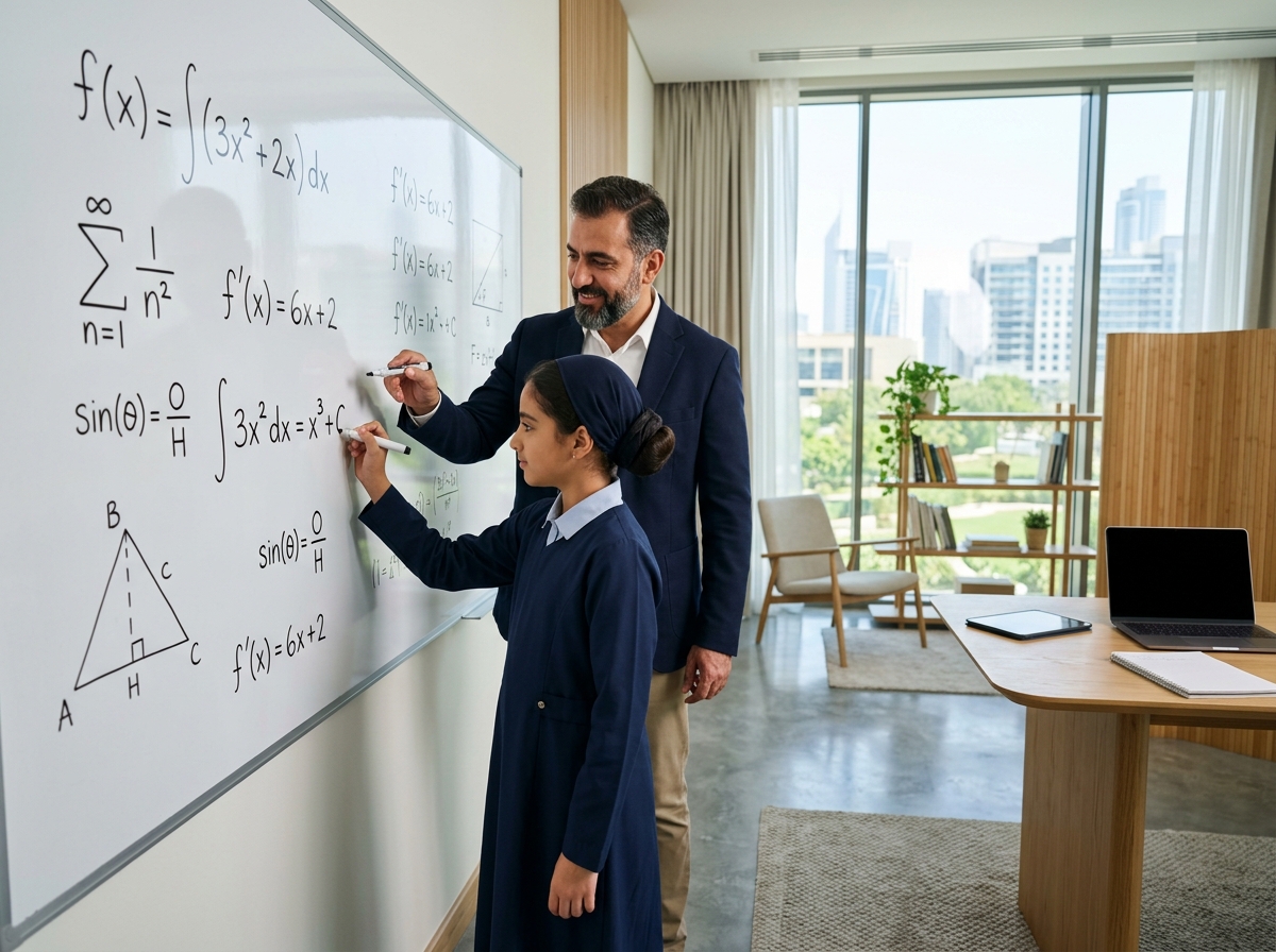 Student engaged in personalized academic subject tuition at Nitaq Academy Sharjah